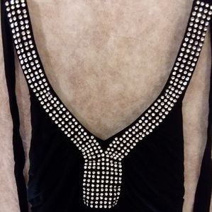 Cable & Gauge Jeweled Self Tie Halter Top